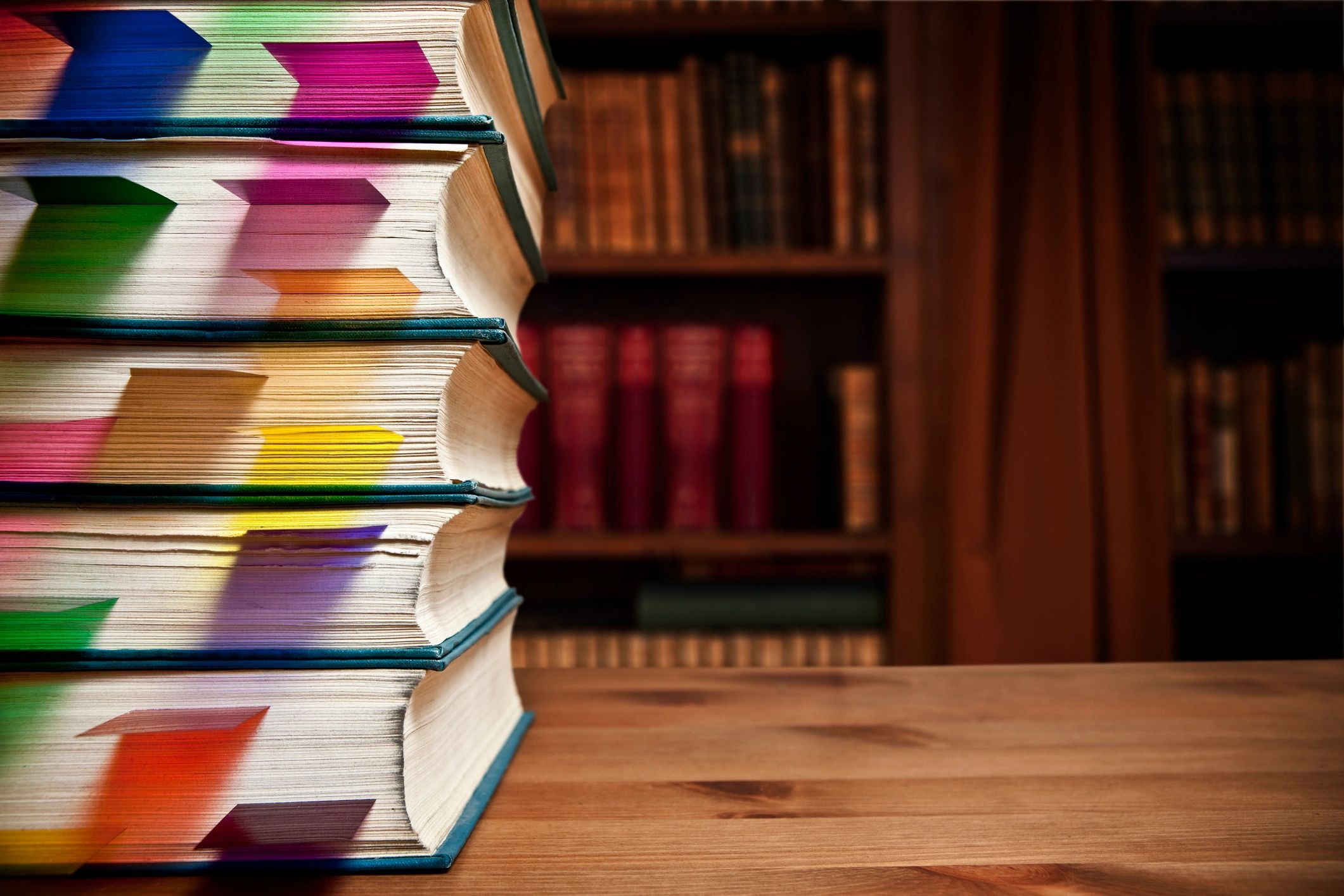Stack of books representing finished production and distribution