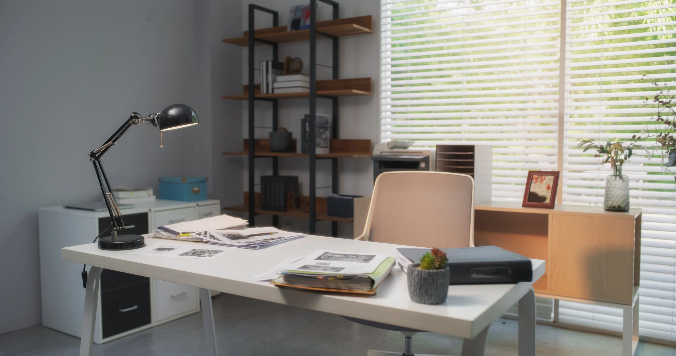 Creative workspace for book cover and interior design