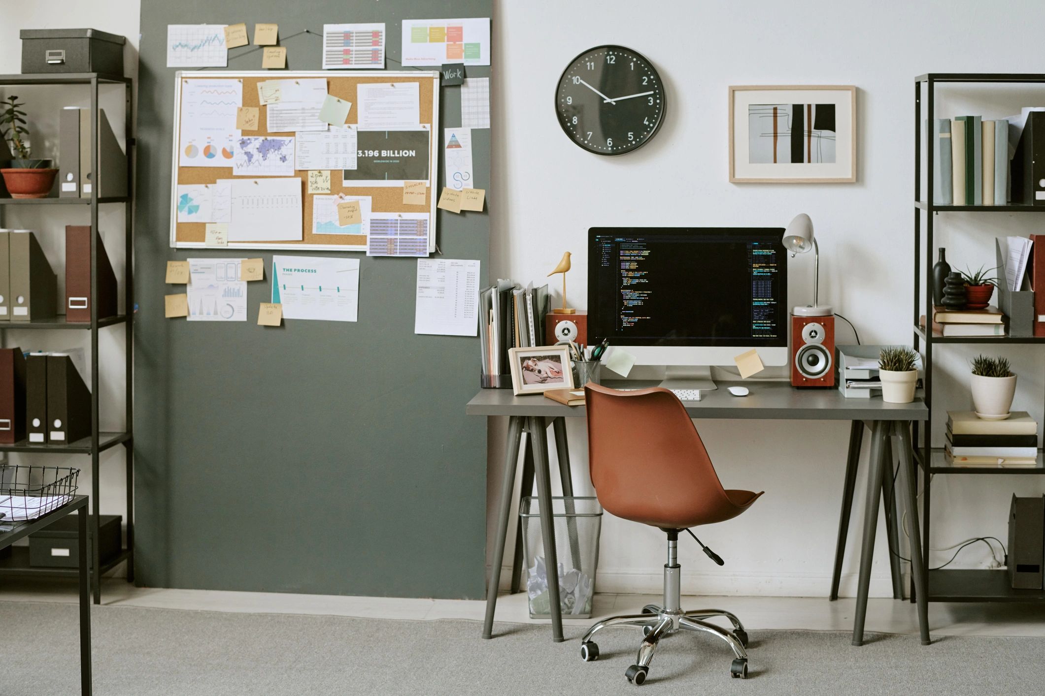 Creative workspace used for book cover and production planning